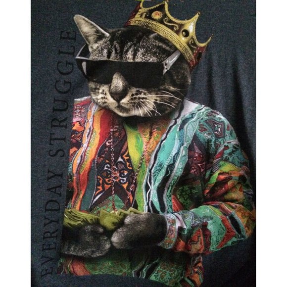 Cat tShirt Everyday Struggle Tabby UNISEX gray tabby gift Gangsta - Picture 7 of 12